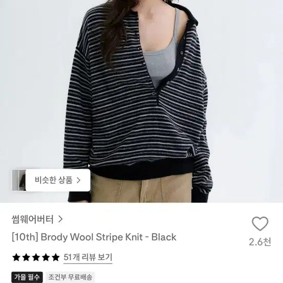 [BUNJANG] Somewhere Better Brody Deep V Knit Black / 썸웨어버터 브로디 딥브이니트 블랙