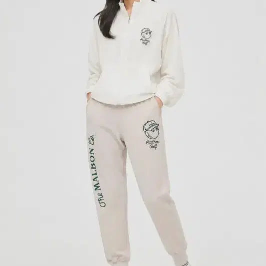 [BUNJANG] Malbon Golf Printing Cream Script Pants / 여S/말본 골프 프린팅 크림 스크립트 팬츠