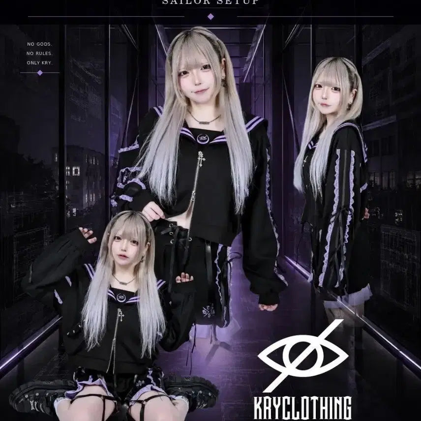 [BUNJANG] KRY Clothing Vesper Sailor Setup / [급전]kry clothing 베스퍼 세일러 셋업 지뢰계 고스펑크 서브컬쳐