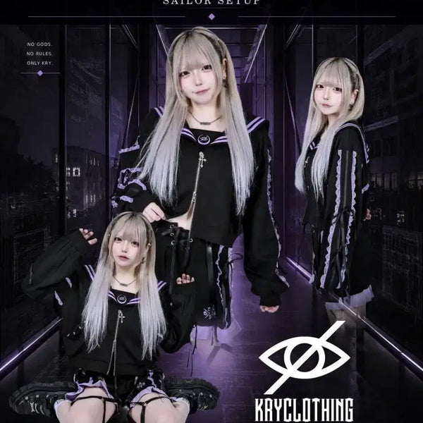 [BUNJANG] KRY Clothing Vesper Sailor Setup / [급전]kry clothing 베스퍼 세일러 셋업 지뢰계 고스펑크 서브컬쳐