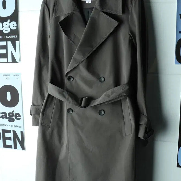 [BUNJANG] River Classy Double Trench Coat Jacket Charcoal / (M-L) 리버클래시 코트자켓 트렌치 더블 차콜 아메카지-H41479