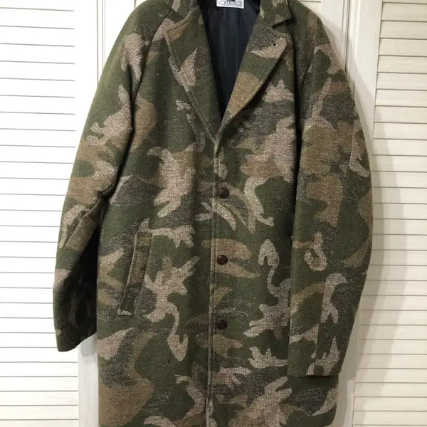 [BUNJANG] Camouflage Pattern Coat Jacket / 카모플라쥬 패턴 코트 자켓