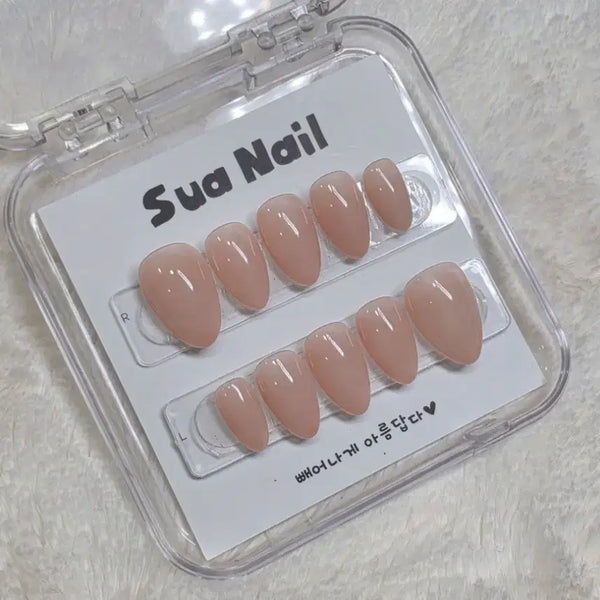 [BUNJANG] Handmade Nude Pink Nail Tips / 학생 누드 핑크 수제 네일팁