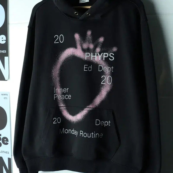 [BUNJANG] Physical Education Department Graphic Hoodie T-Shirt H41411 / (L-XL) 피지컬에듀케이션디파트먼트 후드티셔츠 그래픽-H41411