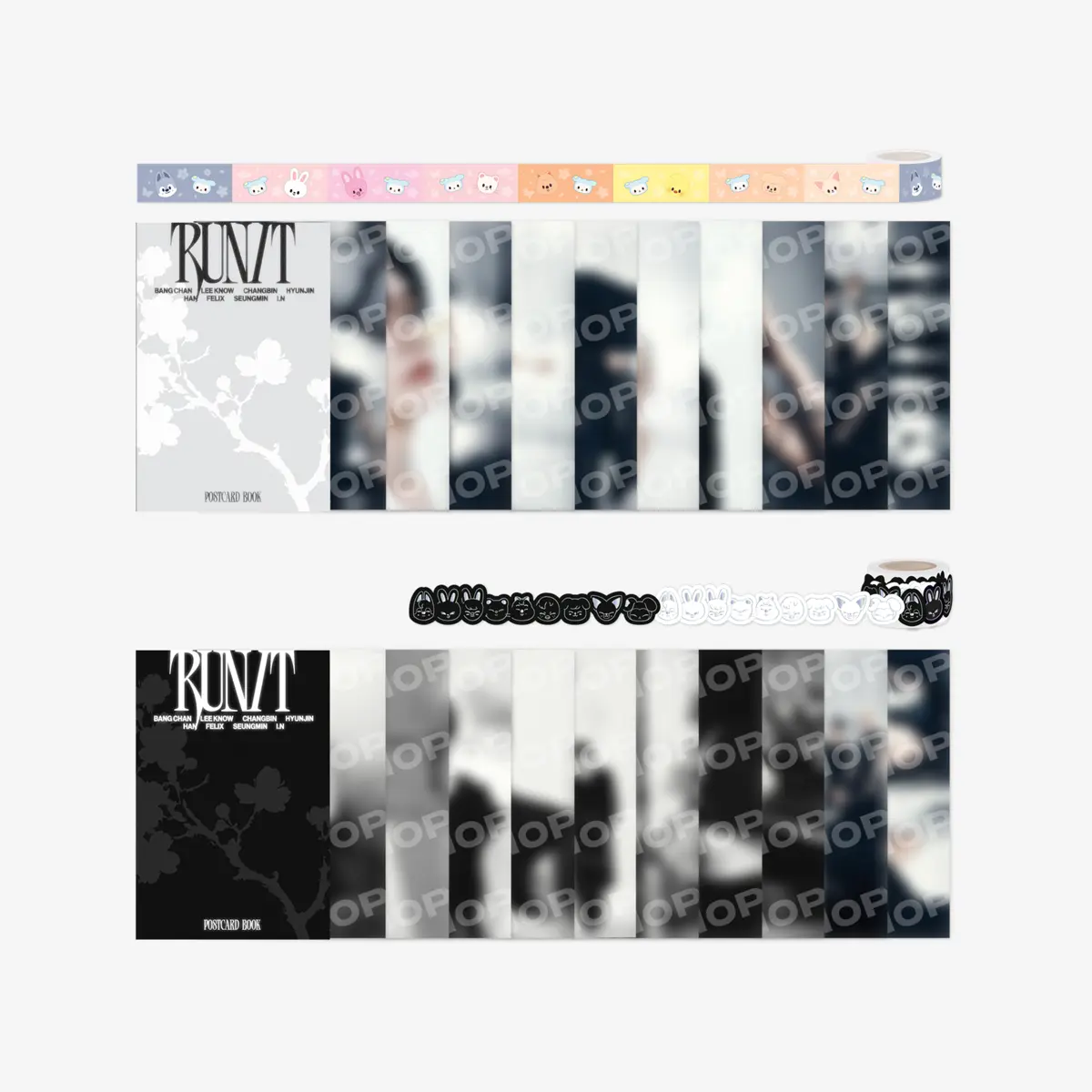 [Stray Kids] POSTCARD BOOK & ROLL STICKER SET - RUN IT