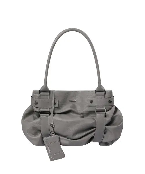 [MISEKI SEOUL] Pleats belted big bag and wallet GREY