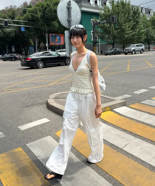 [URAGO] Cargo parachute string pants