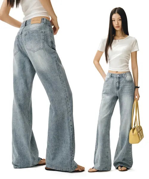 [DECET WOMEN] Linen Like Semi Flared Jeans / [린넨라이크]Linen Like Semi Flared Jeans DCWPT027LIGHTBLUE