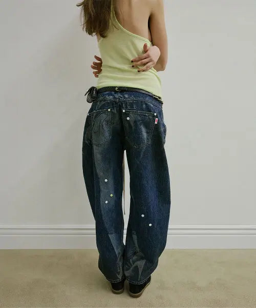 [SCULPTOR] Pill Denim Pants Mid Blue