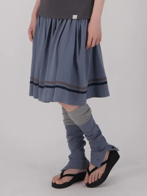 [LO AXUAL] JERSEY DOUBLE TAPE WARMER SKIRT_DUSTY BLUE / 저지 더블 테이프 워머 스커트_더스티 블루