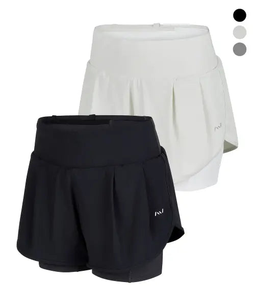 [LAZYBEE] [2PACK] Air Cooling Women's Multi-Sport Running Shorts 2-in-1 Leggings / [2PACK] 에어쿨링 여성 멀티 스포츠 러닝 반바지 2IN1 레깅스 쇼츠 (3컬러)