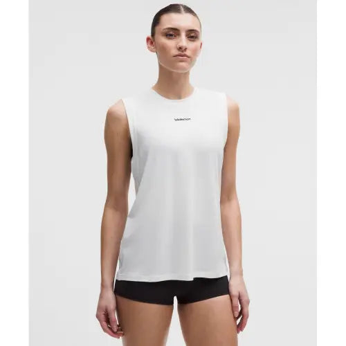 [LULULEMON] Jersey Training Muscle Tank Top - White / 저지 트레이닝 머슬 탱크탑 *롱  WHT