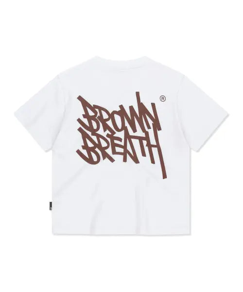 [BROWNBREATH] W TAG CROP TEE - WHITE