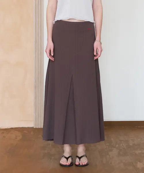 [TTUDEMENT] COTTON MAXI SKIRT_BROWN