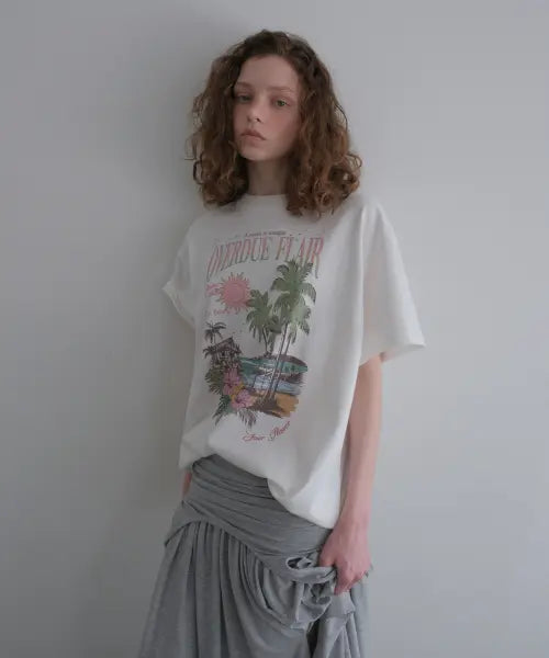 [OVERDUEFLAIR] VINTAGE SUMMER T-SHIRT_WHITE