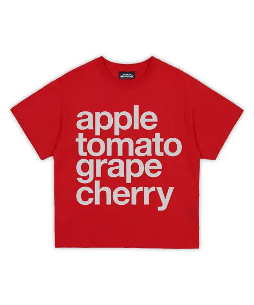 [TOM'S BIRTHDAY] recipe half t-shirts red / 레시피 로고 하프 티셔츠 레드