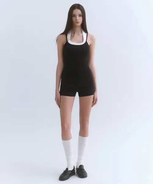 [MUSINSA STANDARD WOMAN] Women's Turn Down Micro Jersey Shorts [Black] / 우먼즈 턴 다운 마이크로 저지 쇼츠 [블랙]