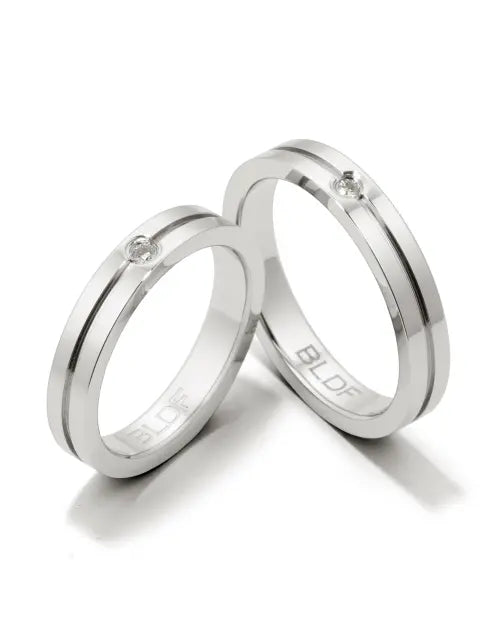 [BLENDOFF] ESSENTIAL_02 Moissanite Couple Ring [Surgical Steel] / 에센셜_02 모이사나이트 커플링 [써지컬 스틸]