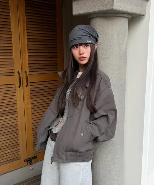 [THREE TO EIGHTY] DENIM POCKET BLOUSON JACKET CHARCOAL