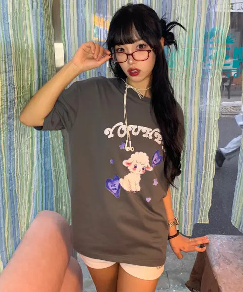 [YOUHEE] BABO BABY GRAPHIC T-SHIRT_CHARCOAL