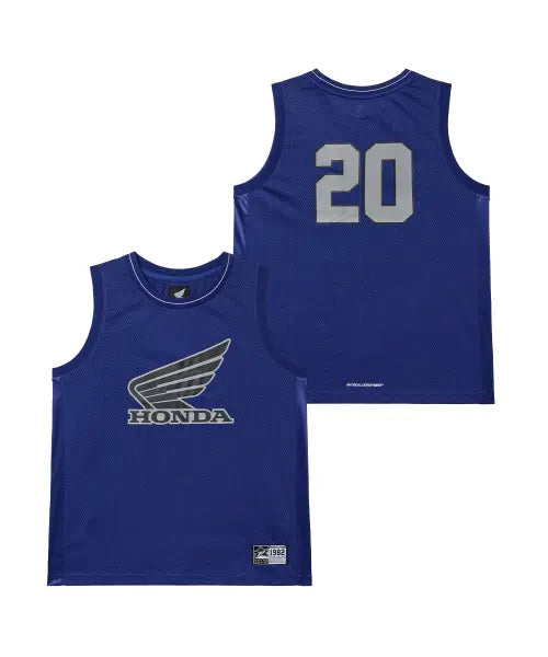[PHYPS MOTORCYCLE] Mesh 3M Logo Wing Sleeveless Navy