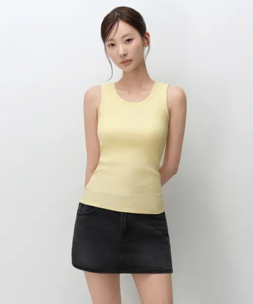 [MUSINSA STANDARD WOMAN] Women's Essential Bra Tank Top [Lemon] / 우먼즈 에센셜 브라 탱크 탑 [레몬]