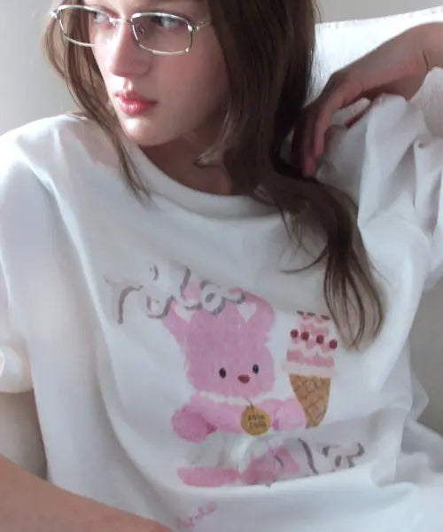 [ROLAROLA] RORABBIT FRIENDS T-SHIRT WHITE