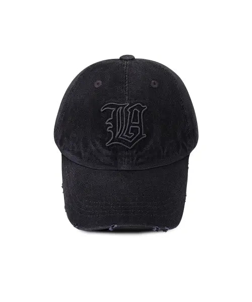 [LIN AVENUE] New LA Denim Baseball Cap – Vintage Black / 뉴 LA 데님 볼캡 - 빈티지 블랙