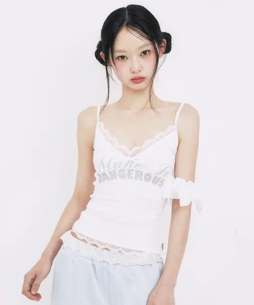 [YOUHEE] LACE LETTERING SLEEVELESS WHITE / LACE LETTERING SLEEVELESS_WHITE