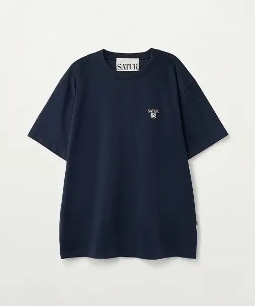 [SATUR] Loren Classic Logo T-Shirt Navy / 로렌 클래식 로고 반팔 티셔츠 네이비