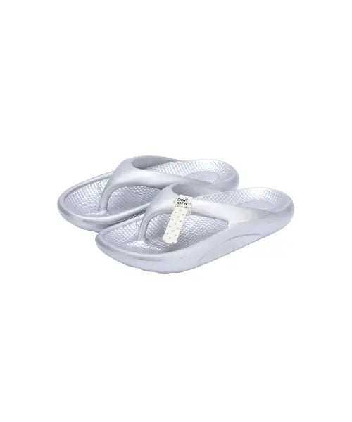 [SAINTSATIN] Brin Flip Flop Cushion Slides - Silver / 브린 플립 플랍 쿠션 슬리퍼 실버
