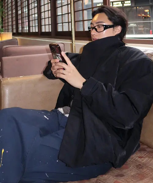 [GENERALIDEA] unisex volume blouson bomber jumper [black] / UNISEX 볼륨 블루종 봄버 점퍼 [BLACK] / GF1UJP005