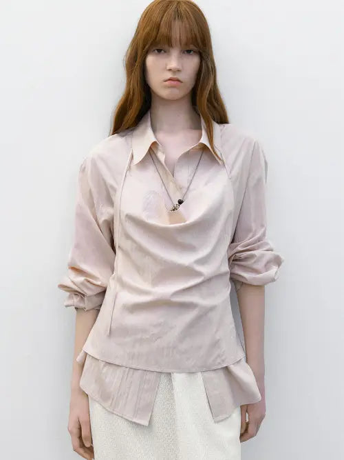 [ATELIER NAIN] N HALTER SLEEVELESS LAYERED BLOUSE (BL-4404)