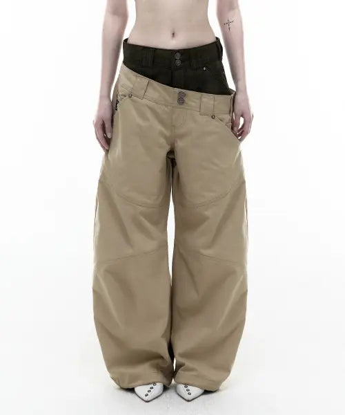 [OPUS 0012] Op. 08 Dual Oblique Cotton Pants Beige