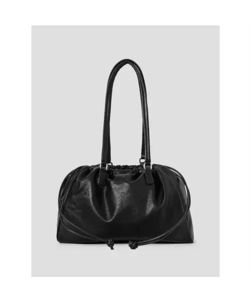 [8SECONDS] PU Hobo Shoulder Bag Black / PU 복조리 숄더백  블랙