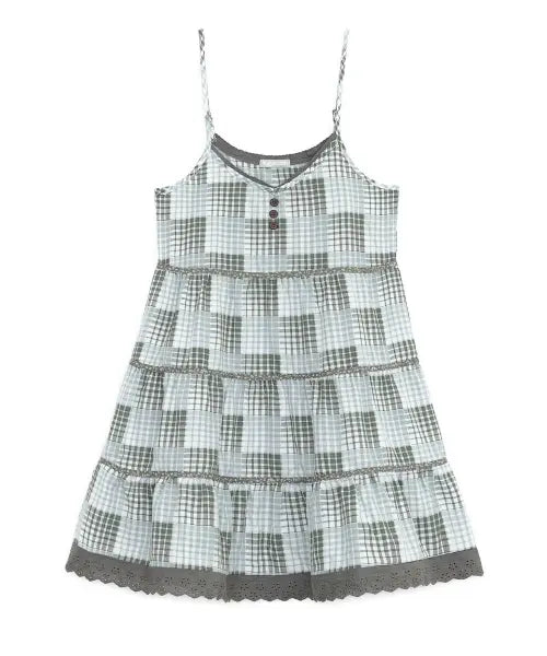 [HUG YOUR SKIN] Tiered mori sleeveless (Mint Gray) / 티어드 모리 슬리브리스 (민트 그레이)