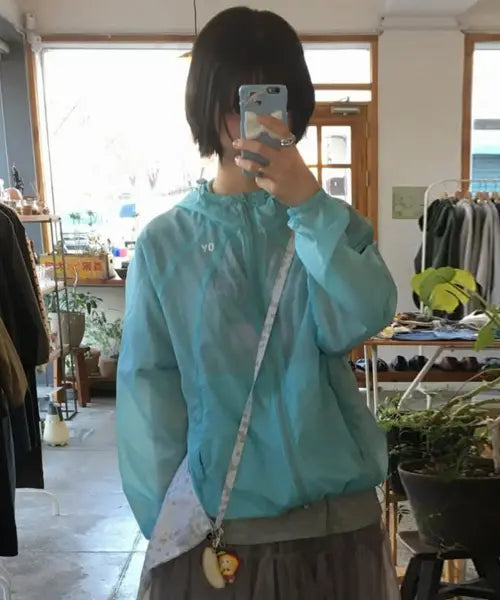 [OPENYARD(OY)] CURVED SHEER WINDBREAKER - SKY BLUE