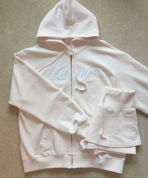 [WHISFAIRY] Dear Hoodie Zip-Up - PINK