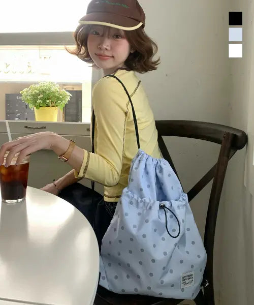 [NUART STUDIO] Dotty Pocket Gym Sack String Bag / 도티 포켓 짐색 스트링백_3colors