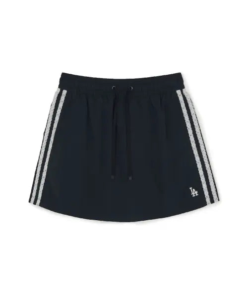 [MLB] Women's Varsity Racertrack Cotton Touch Skirt Pants (Black) / 여성 바시티 레이스트랙 코튼터치 치마바지 LA (Black)