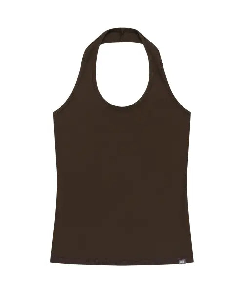 [COYSEIO 038] 038 HALTER NECK SLEEVELESS BROWN