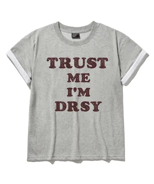 [DROWSY] DW Trust Roll-up Crop Short Sleeve T-shirt 3 Colors / DW 트러스트 롤업 크롭 반팔티셔츠 3Color