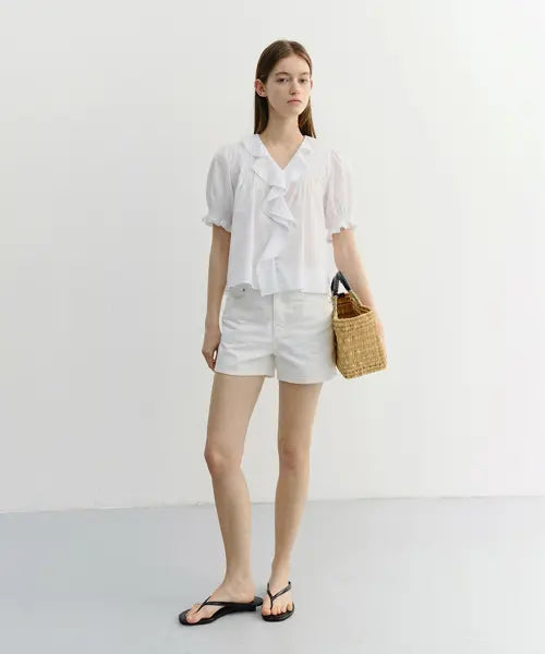 [DUNST] RUFFLE BLOUSE WHITE / RUFFLE BLOUSE_UDBL6B221_WHITE