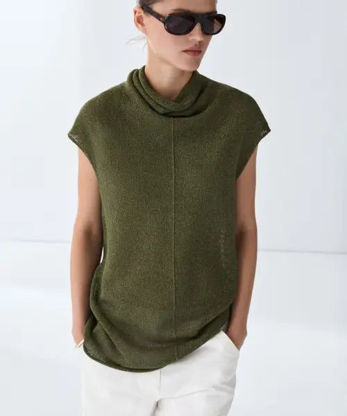 [MASSIMO DUTTI] Drape Turtleneck Knit Top / 드레이프 터틀넥 니트 탑