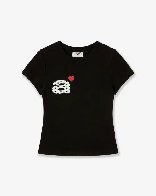 [AEAE] DOT SMALL LETTER TEE [BLACK]