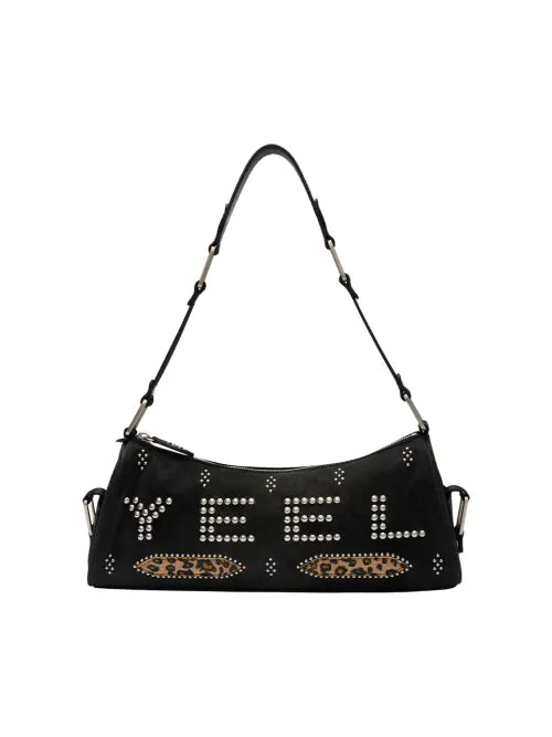 [YEEL] YEEL STUDDED SHOULDER BAG BLACK
