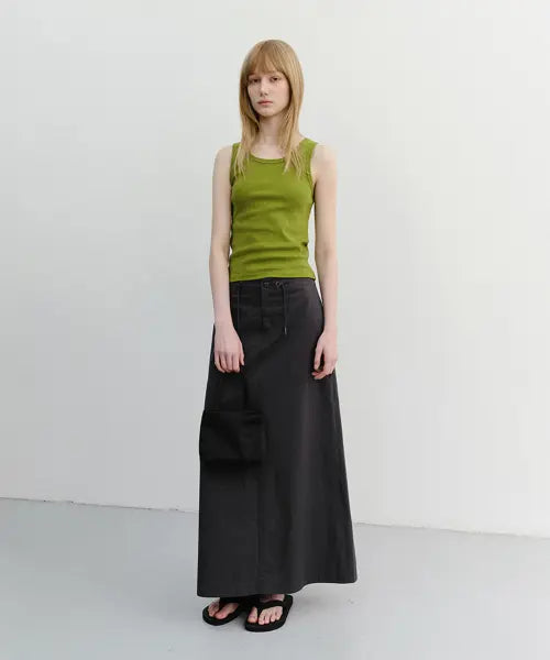 [DUNST] A-LINE MAXI SKIRT CHARCOAL GREY / A-LINE MAXI SKIRT_UDSK6B222_CHARCOAL GREY