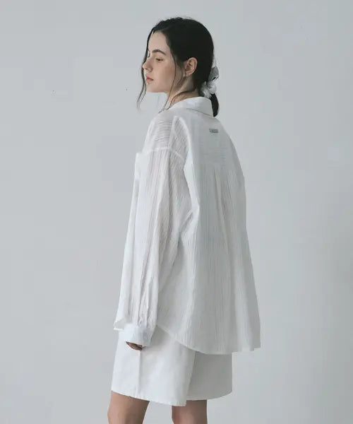 [AAU] Relaxed Sheer Cotton Shirt_Ivory / 릴렉스드 시어 코튼 셔츠_아이보리