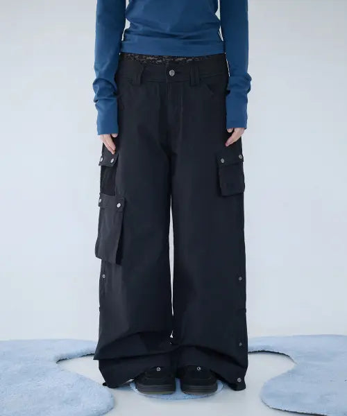 [MIRECO] 3-WAY MESH POCKET CARGO PT VINTAGE BLACK