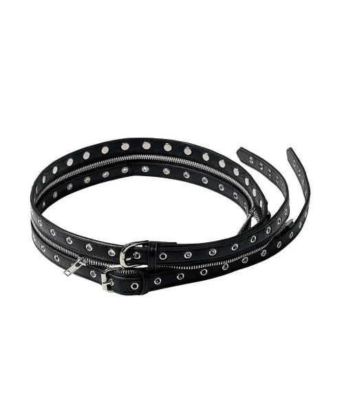 [SCHISM INDUCING] MODULAR SEPARATING ZIPPER BELT BLACK